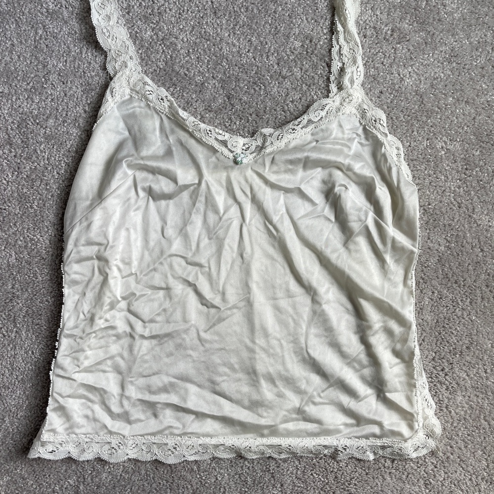 Elegant White Lace Trim Camisole